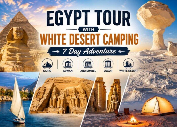 Tour dell'Egitto con campeggio nel deserto bianco: avventura di 7 giorni