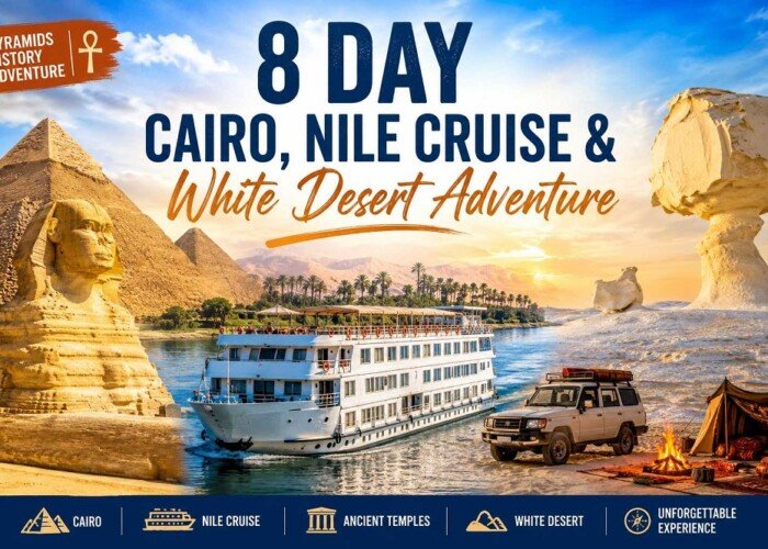 8 Day Cairo, Nile Cruise & White Desert Adventure