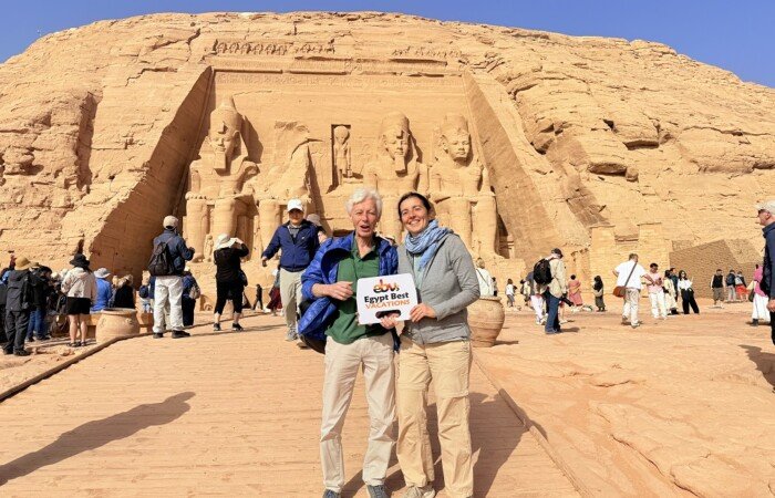 Egypt Best Vacations guests at the temples of Abu Simbel